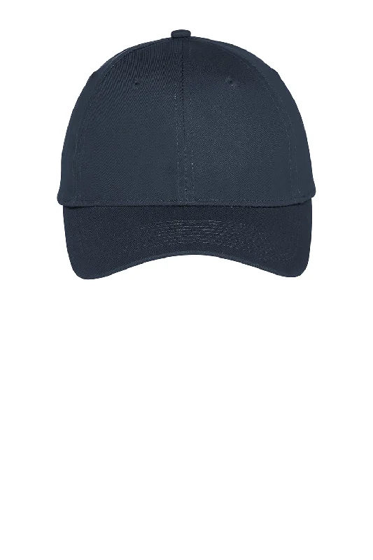 Mens hats with soft lining-Port & Company Mens Twill Adjustable Hat - Navy Blue