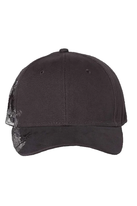 Mens hats with bold patterns-Dri Duck Mens Grizzly Bear Adjustable Hat - Charcoal Grey