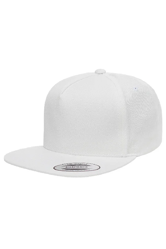 Mens hats for large sizes-Yupoong Mens Adjustable Hat - White