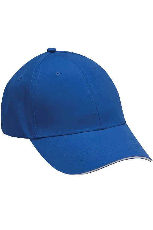 Mens hats with mesh panels-Adams Mens Performer Moisture Wicking Adjustable Hat - Royal Blue/White