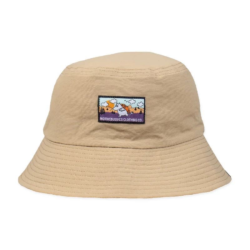 bucket hats for stylish accessories for hot days-Moomintroll's Adventure Nylon Bucket Hat - Beige