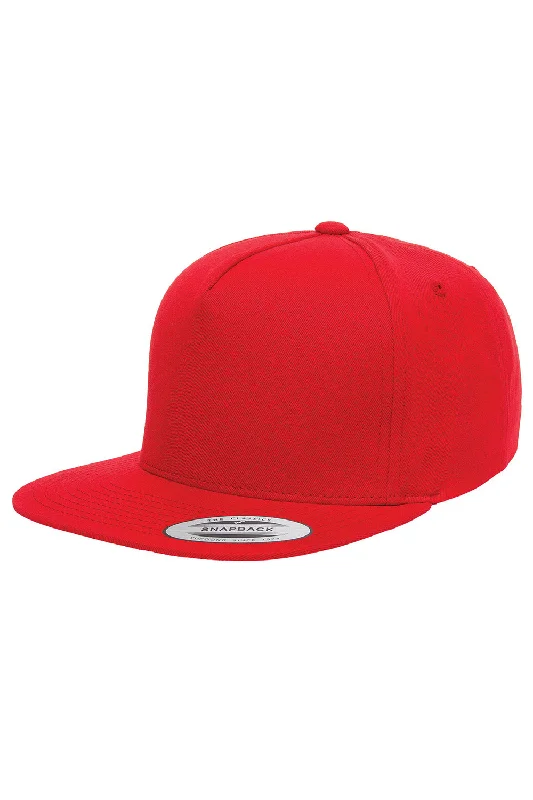 Mens hats with pop culture icons-Yupoong Mens Adjustable Hat - Red