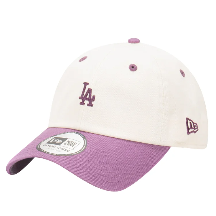 Beanies & Headbands with Soft Stretch-New Era Los Angeles Dodgers Casual Classic - White Cork/Purple Dusk