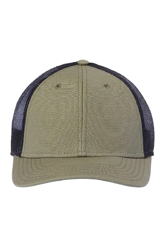 Mens hats with stylish prints-Atlantis Headwear Mens Sustainable Recycled Three Snapback Trucker Hat - Olive Green/Black