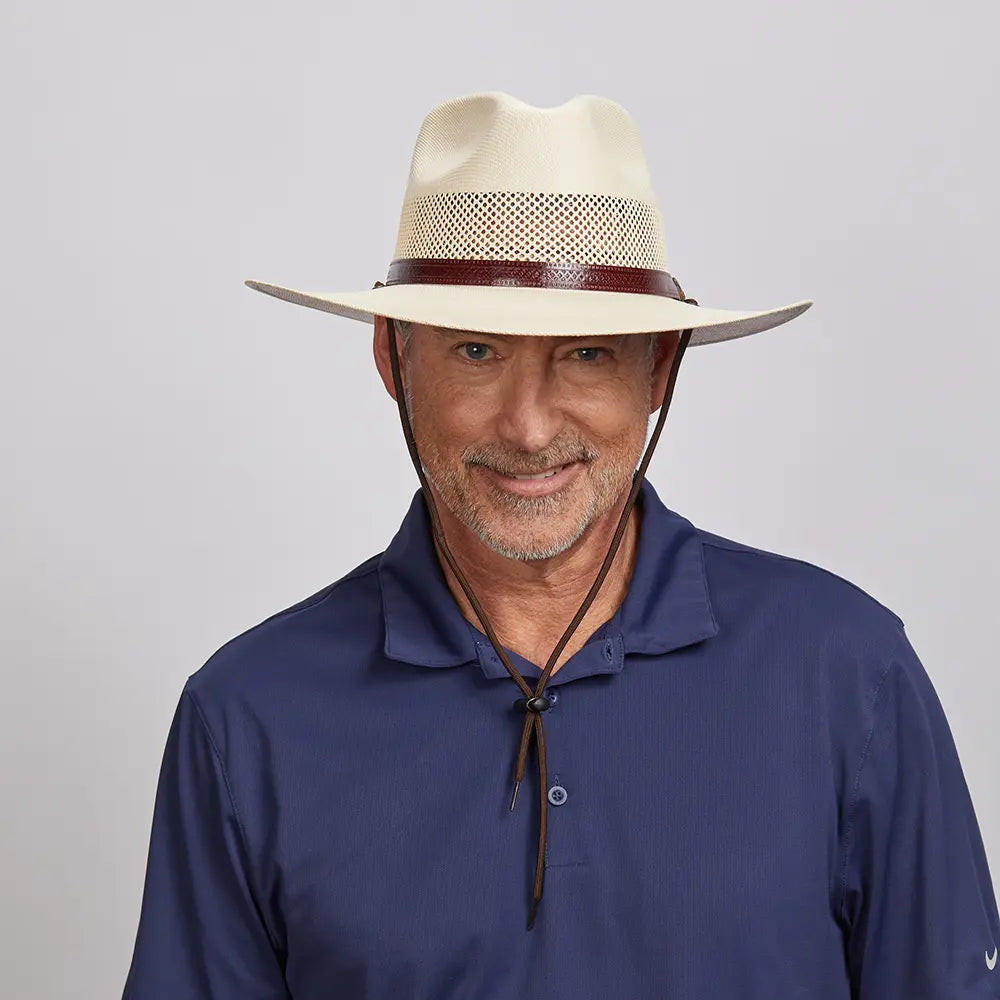 Sun hat for hand wash-Florence | Mens Wide Brim Straw Sun Hat