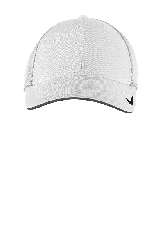 Mens hats for endurance training-Nike Mens Dri-Fit Moisture Wicking Stretch Fit Hat - White