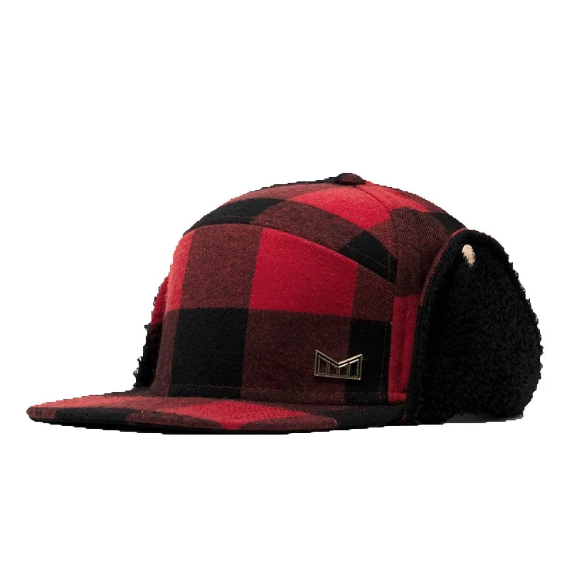 Mens hats with ventilated panels-Lumber Jack Sherpa Lined Ear Flap Hat