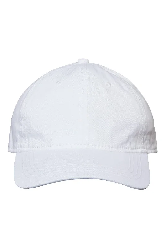 Mens hats for medium sizes-Cap America Mens Relaxed Adjustable Dad Hat - White