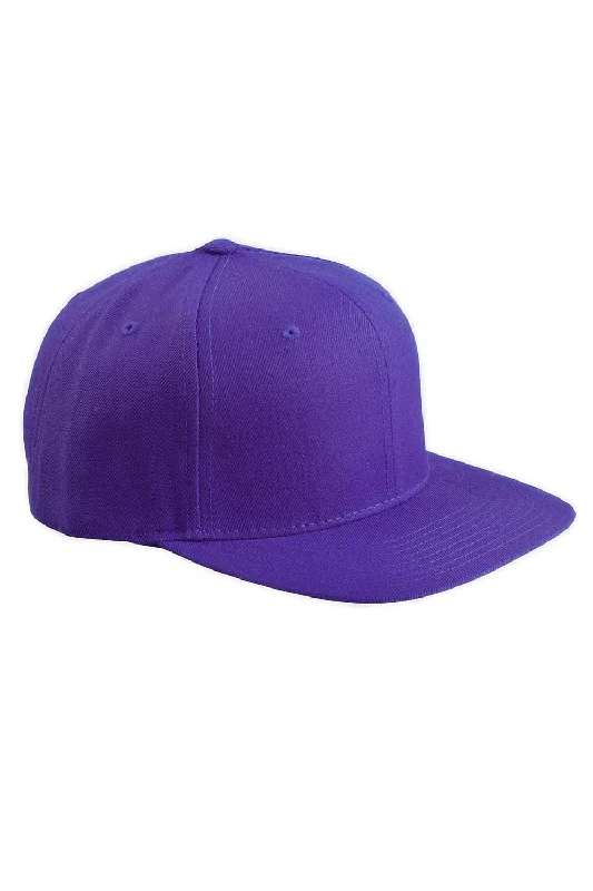 Mens hats with geometric shapes-Yupoong Mens Adjustable Hat - Purple