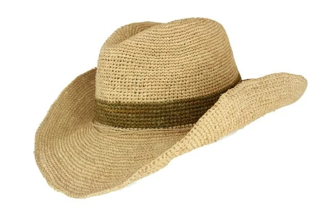 Beanies & Headbands with Light Stretch-Sundaise Courtney Raffia Cowboy Hat - Natural/Olive