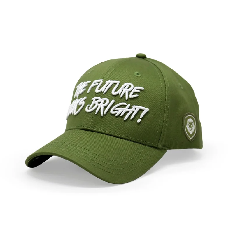 Beanies & Headbands for Quick Hikes-Future Looks Bright Army Green Snapback Hat