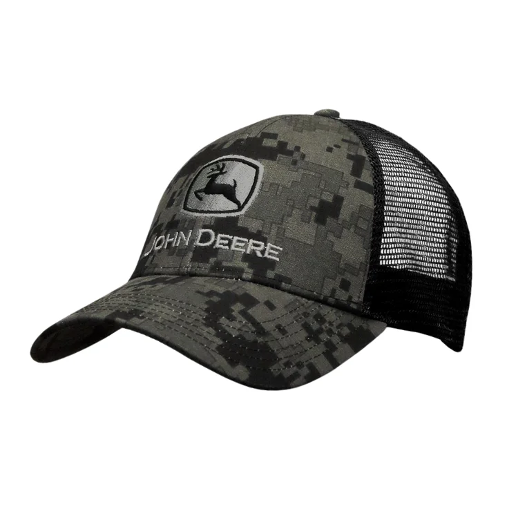 Beanies & Headbands with Wool Blend-John Deere Twill Mesh Cap - Digi Camo