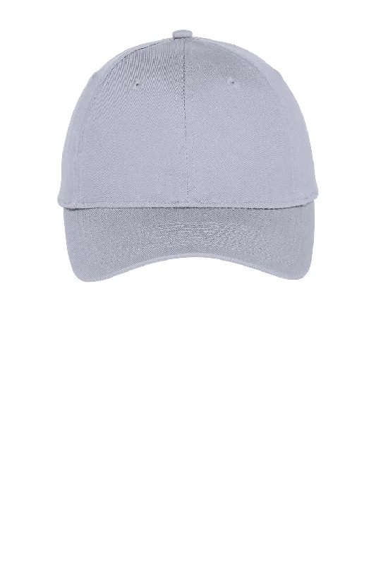 Mens hats with sturdy fabric-Port & Company Mens Twill Adjustable Hat - Silver Grey