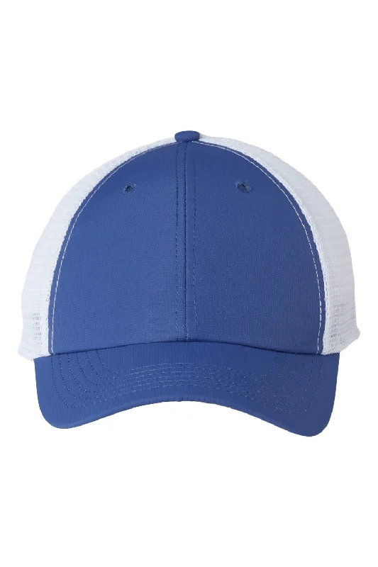 Mens hats for petite sizes-Imperial Mens The Original Sport Mesh Moisture Wicking Snapback Hat - Cobalt Blue/White