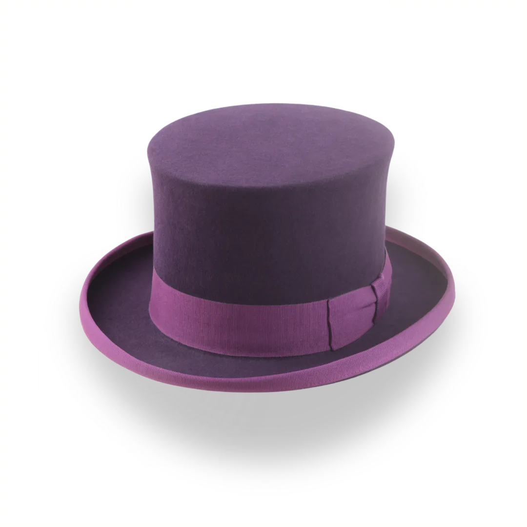 Mens hats for trendy outfits-Men’s Byzantine Purple Top Hat in Rabbit Fur Felt | The Amethyst