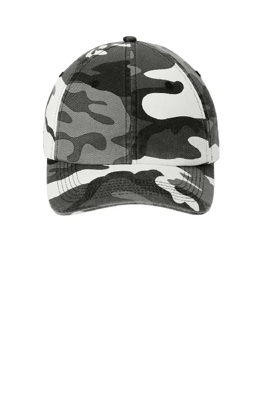 Mens hats for narrow fit-Port Authority Mens Camouflage Hat - Winter Camo