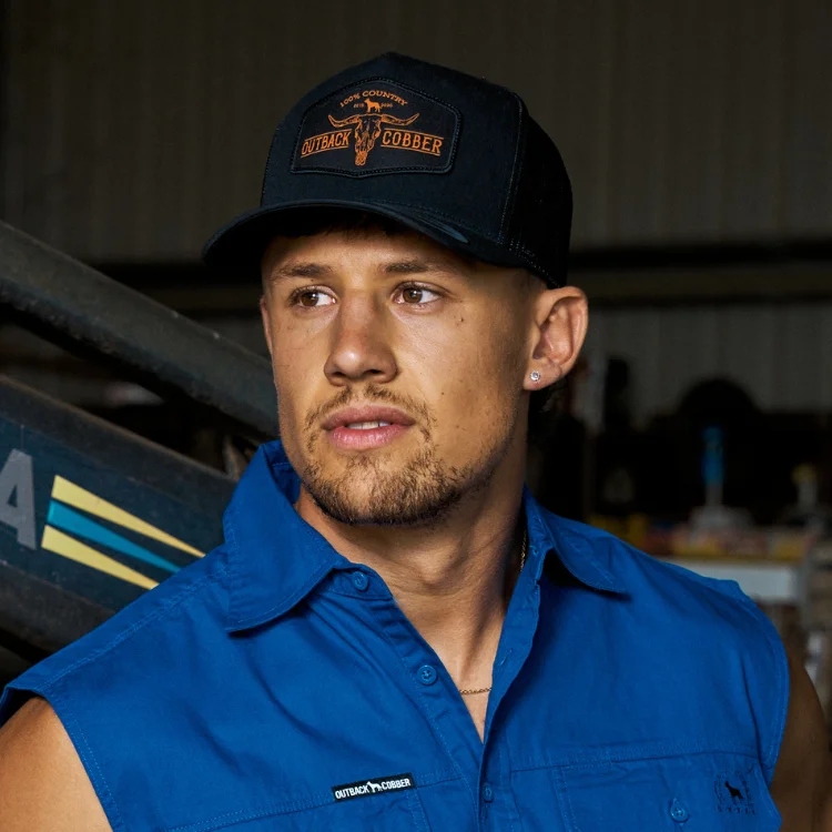 Beanies & Headbands for Hard Labor-Outback Cobber Urban Trucker Cap - Black