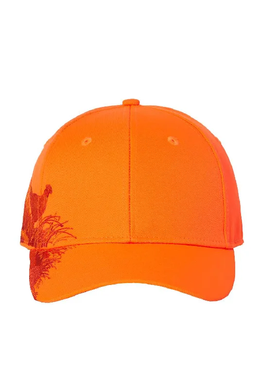 Mens hats for relaxing-Dri Duck Mens Pheasant Adjustable Hat - Blaze Orange