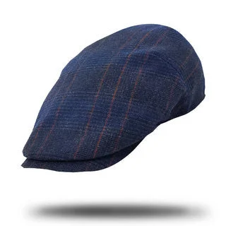 Beanies & Headbands with Fresh Weave-Stanton Glen Plaid Ivy Cap - Navy