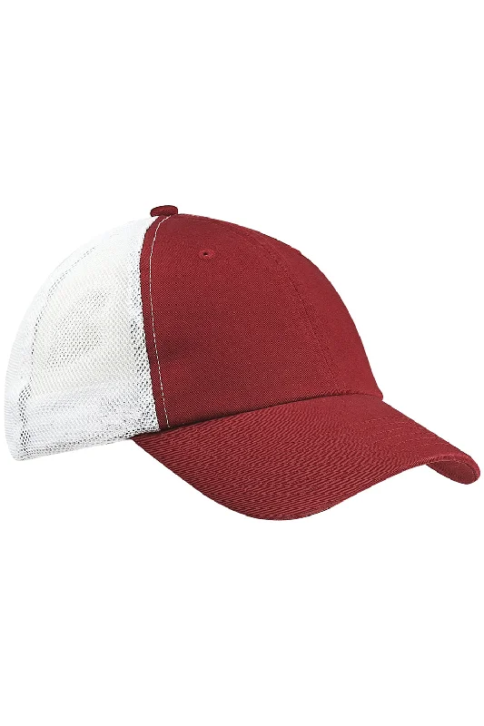 Mens hats for camping-Big Accessories Mens Adjustable Trucker Hat - Maroon/White