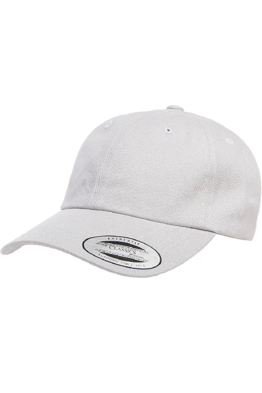 Mens hats for rainy mornings-Yupoong Mens Adjustable Hat - Light Grey