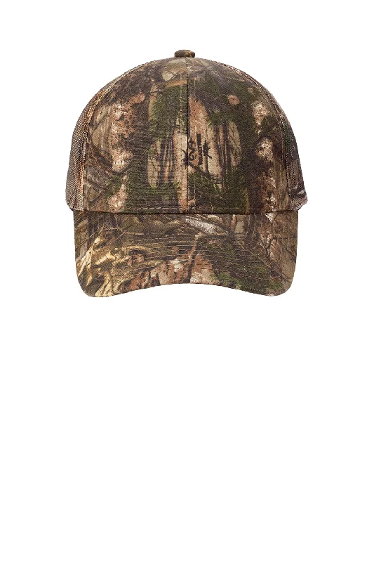 Mens hats for running-Port Authority Mens Pro Camouflage Mesh Back Adjustable Hat - Realtree Edge Camo