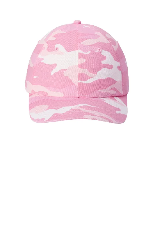 Mens hats for polished outfits-Port Authority Mens Camouflage Hat - Pink Camo