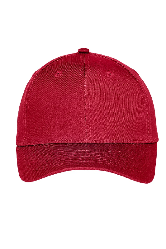 Mens hats for cold days-Port Authority Mens Moisture Wicking Adjustable Hat - Red