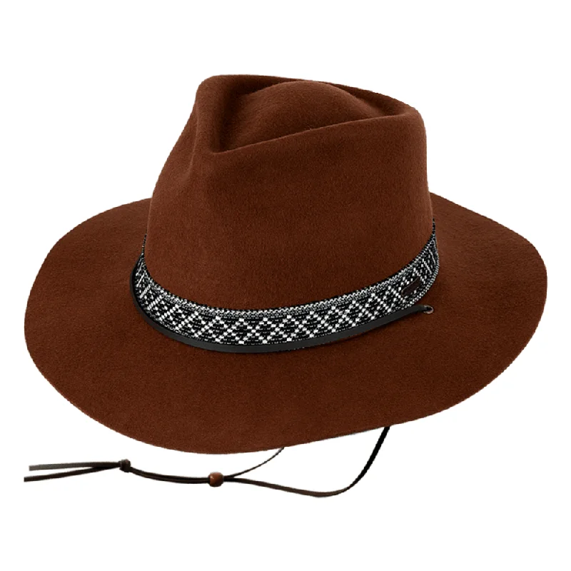 Beanies & Headbands with Pop Art-Kooringal Ladies Wide Brim Hat Phoenix - Chestnut