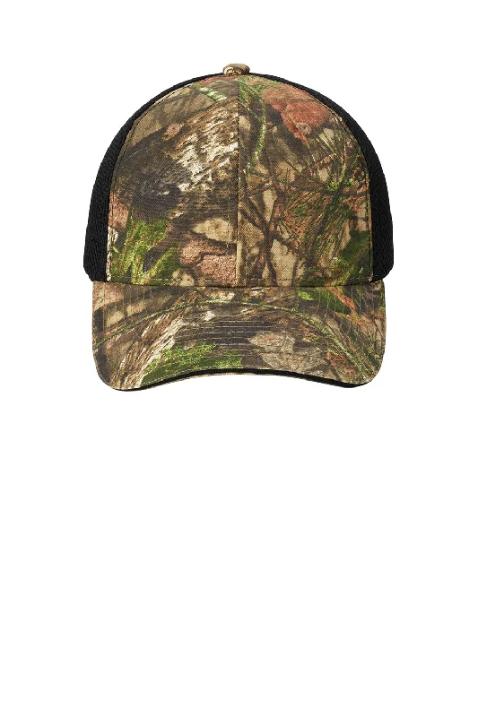 Mens hats for chilly weather-Port Authority Mens Camouflage Mesh Back Hat - Mossy Oak Break Up Country/Black