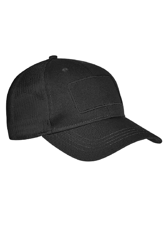 Mens hats for evening wear-Big Accessories Mens Patch Adjustable Trucker Hat - Black