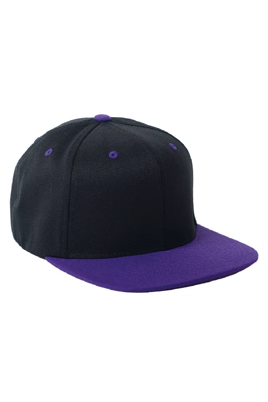 Mens hats with earthy tones-Flexfit Mens Adjustable Hat - Black/Purple