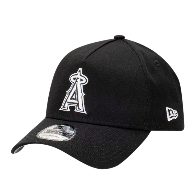 Beanies & Headbands with Tight Knit-New Era Los Angeles Angels 9FORTY A Frame Cap - Black/White