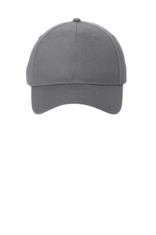 Mens hats for chilly evenings-Port & Company Mens Twill Adjustable Hat - Charcoal Grey