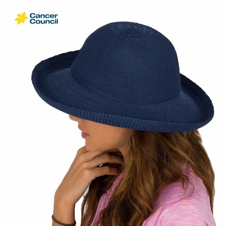 Beanies & Headbands with Plush Inside-Cancer Council Classic Breton - Navy