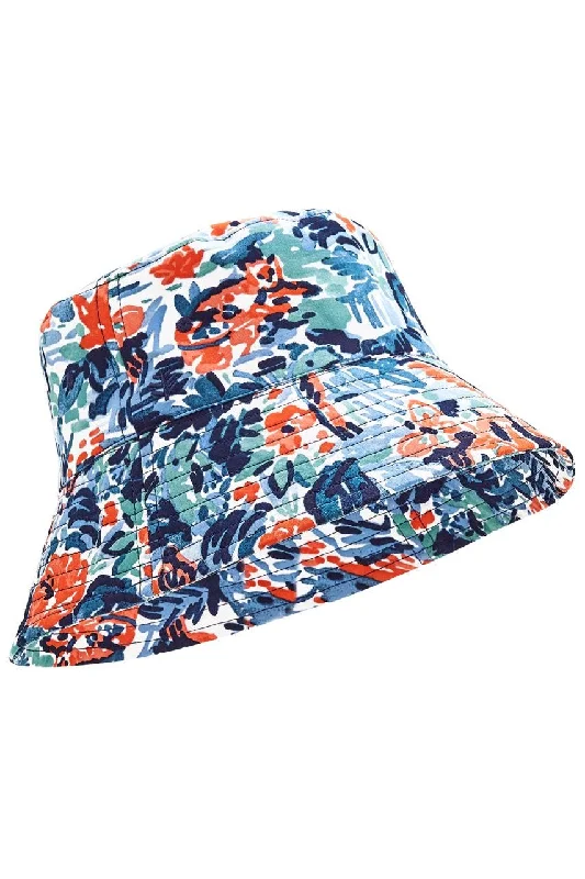 bucket hats for casual street fashion with a twist-Kid's Wyatt Swim Printed Bucket Hat | Blue Multicolor Painted Rainforest