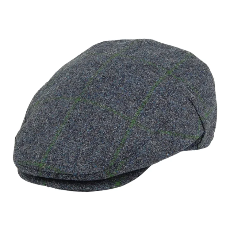 Beanies & Headbands for Heavy Duty-Failsworth Gamekeeper Check Cap - Blue/Moss