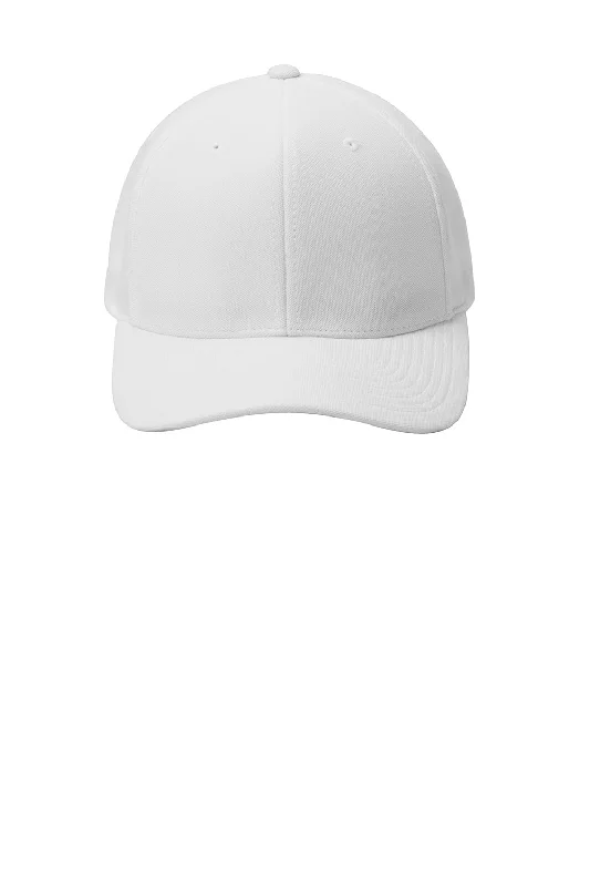 Mens hats for chilly mornings-Port Authority Mens Stretch Fit Hat - White