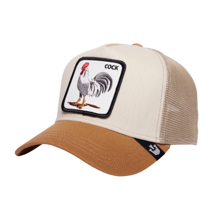 Beanies & Headbands for Fancy Nights-Goorin Brothers V2 All American Rooster Trucker - Khaki