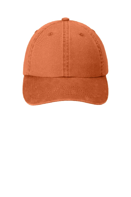 Mens hats with camo patterns-Port Authority Mens Adjustable Hat - Cooked Carrot Orange