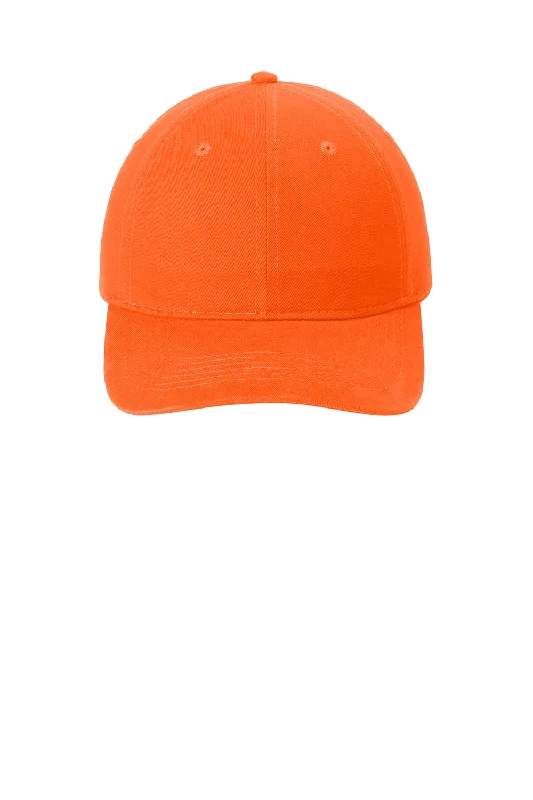 Mens hats for restful evenings-Port & Company Mens Brushed Twill Adjustable Hat - Orange