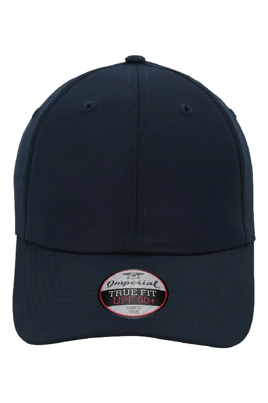 Mens hats with cotton softness-Imperial Mens The Original Performance Moisture Wicking Adjustable Hat - True Navy Blue