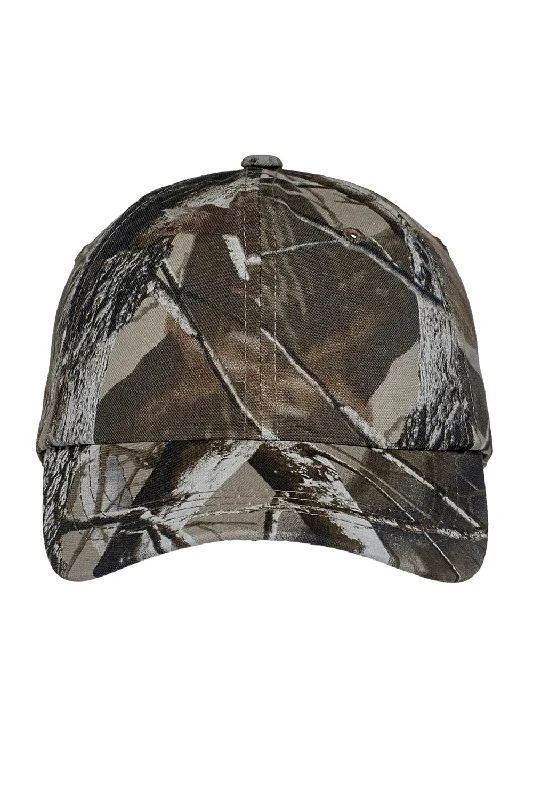 Mens hats for interval training-Port Authority Mens Pro Camouflage Garment Washed Adjustable Hat - Realtree Hardwoods