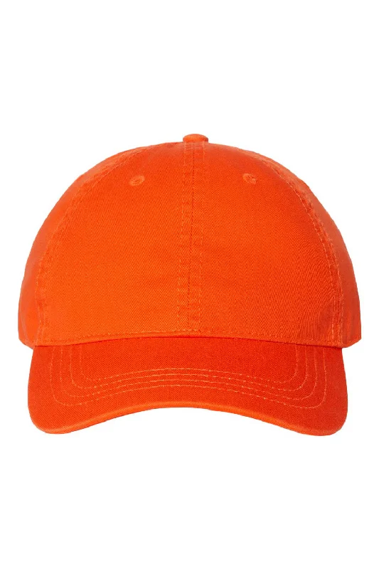 Mens hats for soccer-Cap America Mens Relaxed Adjustable Dad Hat - Orange