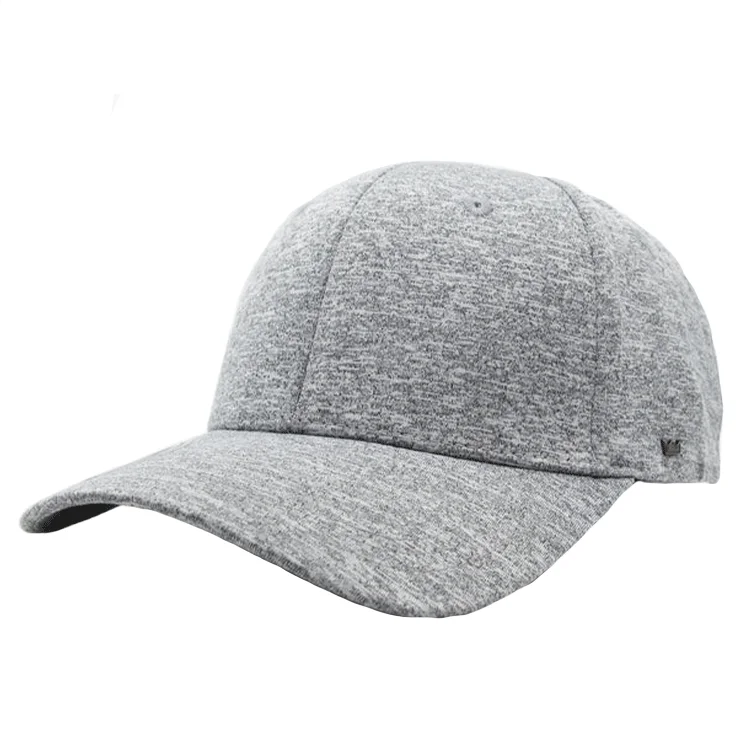 Beanies & Headbands with Soft Wear-UFLEX 6 Panel Snapback Curved Cap - Grey Melange