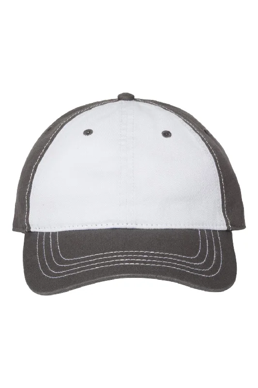 Mens hats for road trips-Cap America Mens Relaxed Adjustable Dad Hat - White/Dark Grey