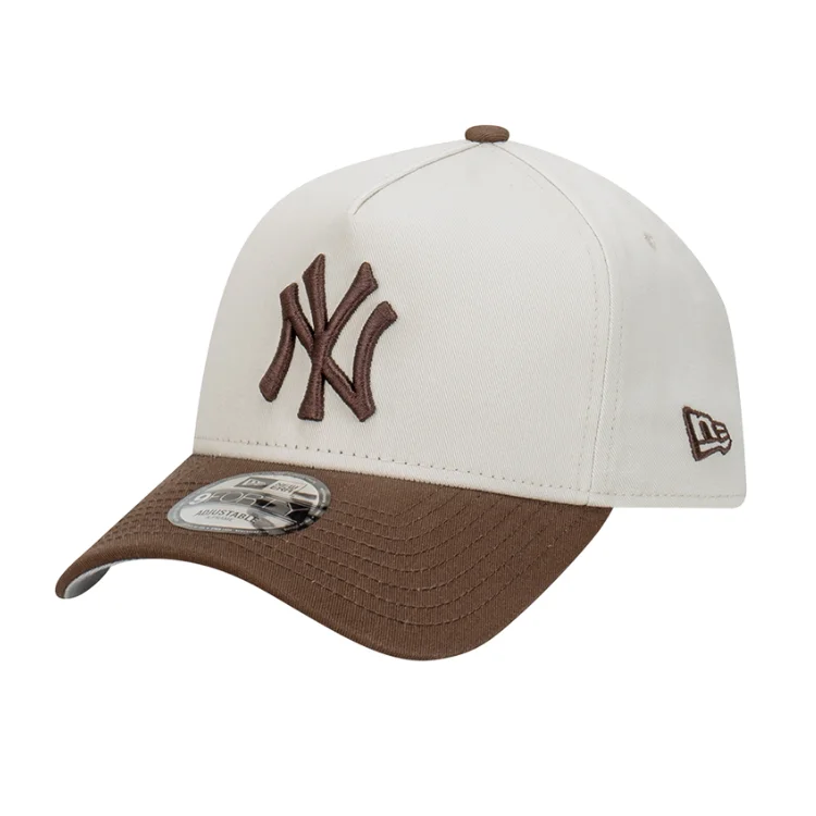 Beanies & Headbands with Shiny Colors-New Era New York Yankees 9FORTY A Frame - Vintage Stone/Walnut