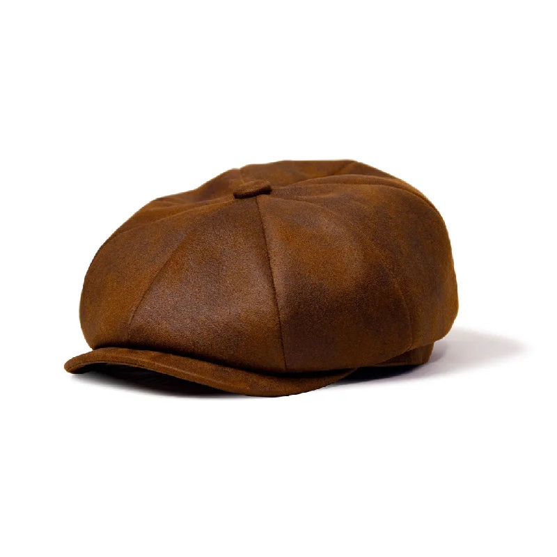 Beanies & Headbands for Casual Looks-Saint Martin - Faux Leather Newsboy Cap