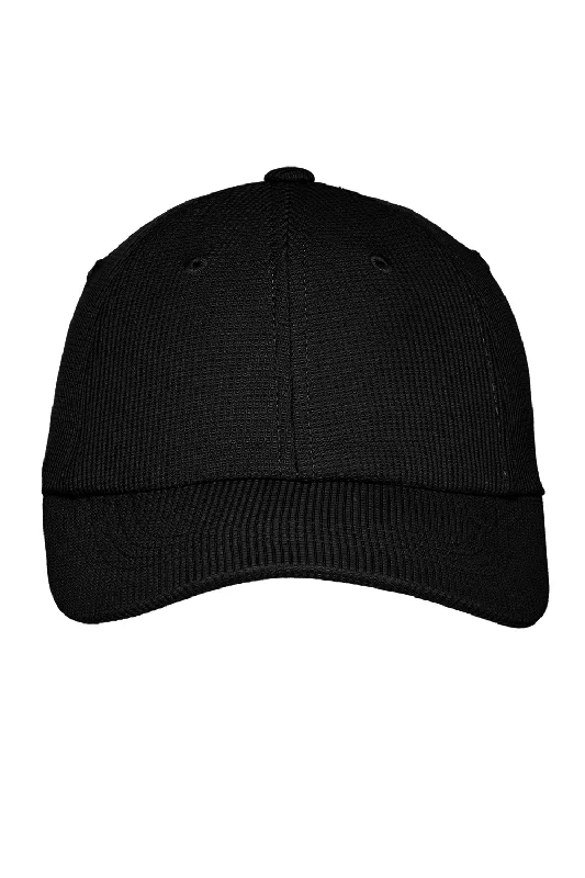 Mens hats for sunny weather-Port Authority Mens Moisture Wicking Adjustable Hat - Black