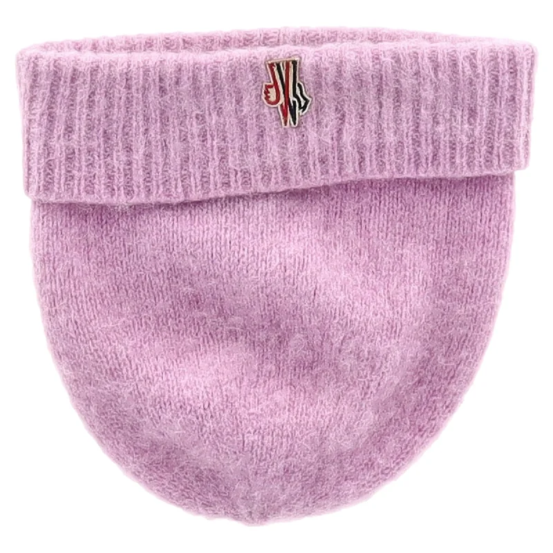 Durable wool hats for long-lasting warmthMoncler Logo-Patch Brushed Beanie in Light Pink Wool